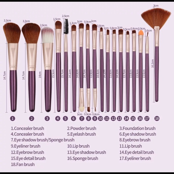 New! 18 pieces makeup brush set - Picture 2 of 3